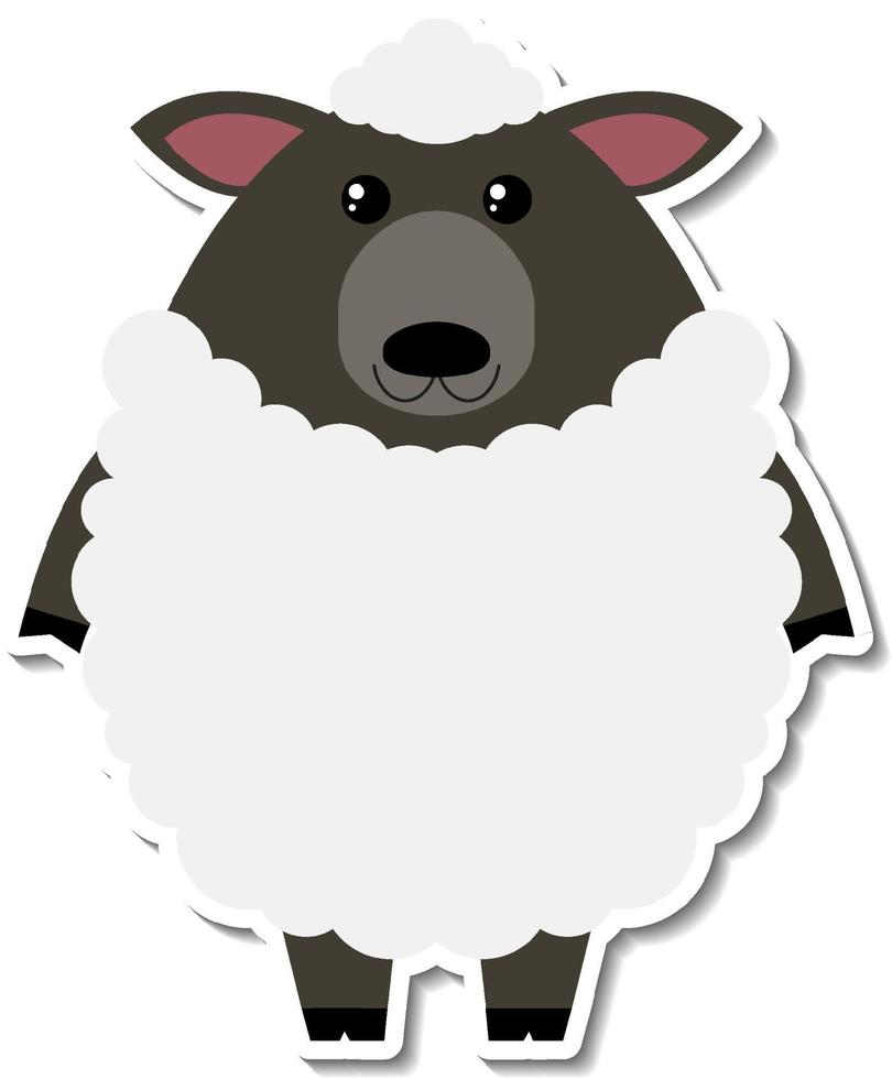 mollige schapen dier cartoon sticker vector