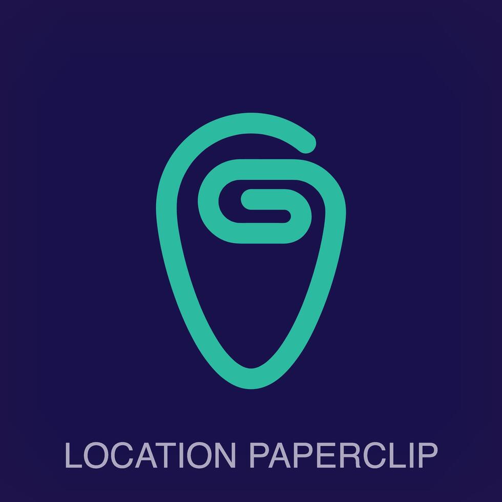creatief plaats en paperclip teken logo punaise en insert vector