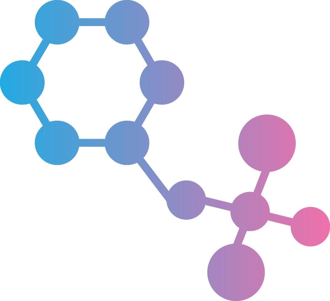 moleculen glyph helling icoon ontwerp vector