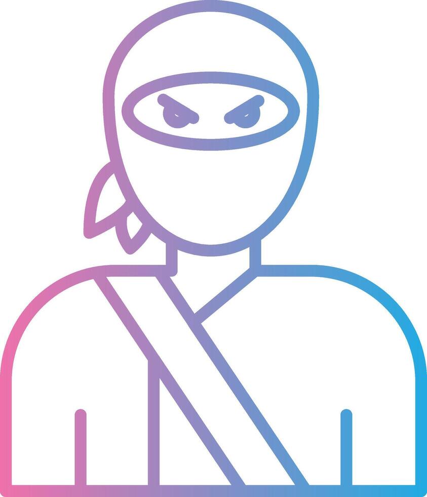 Ninja lijn helling icoon ontwerp vector