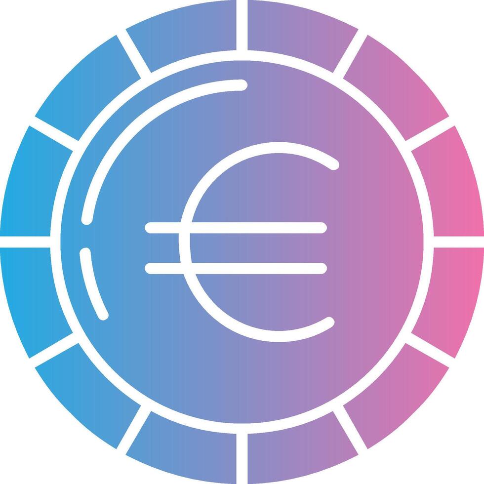 euro munt glyph helling icoon ontwerp vector