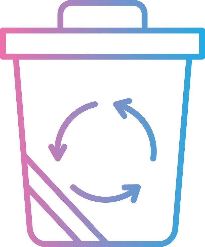 recycle bak lijn helling icoon ontwerp vector