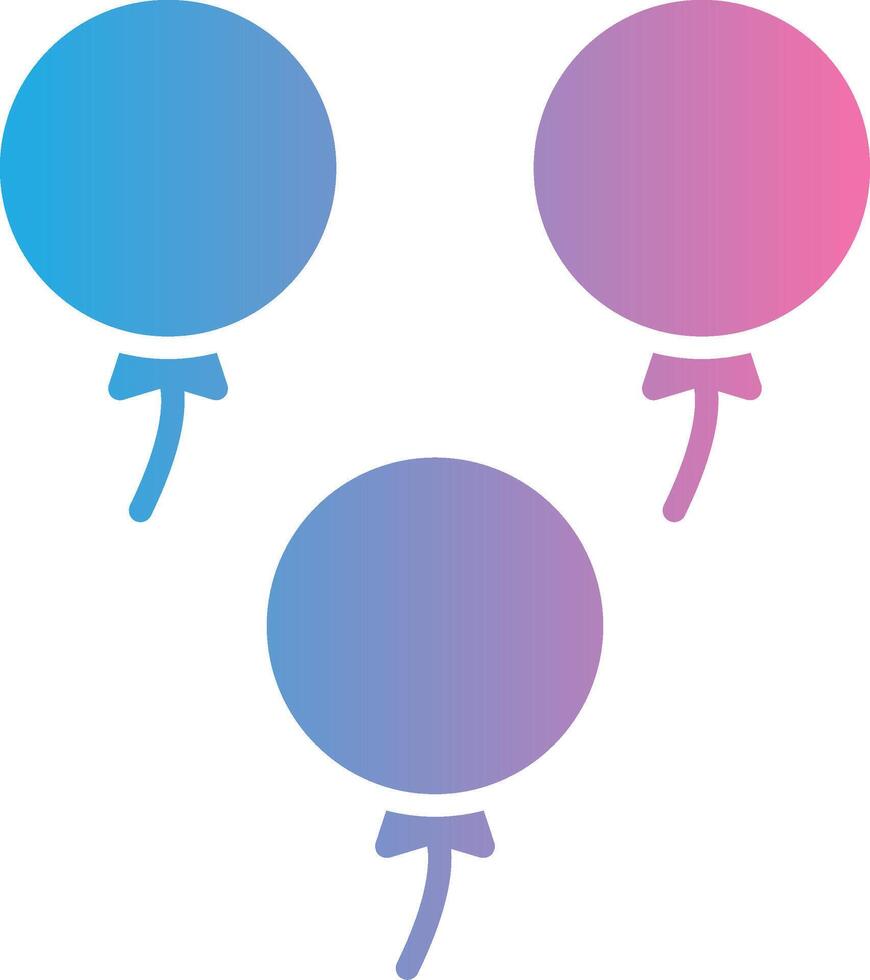 ballonnen glyph helling icoon ontwerp vector