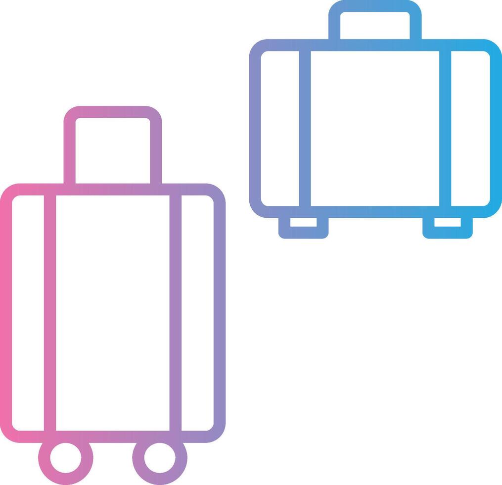 koffers lijn helling icoon ontwerp vector