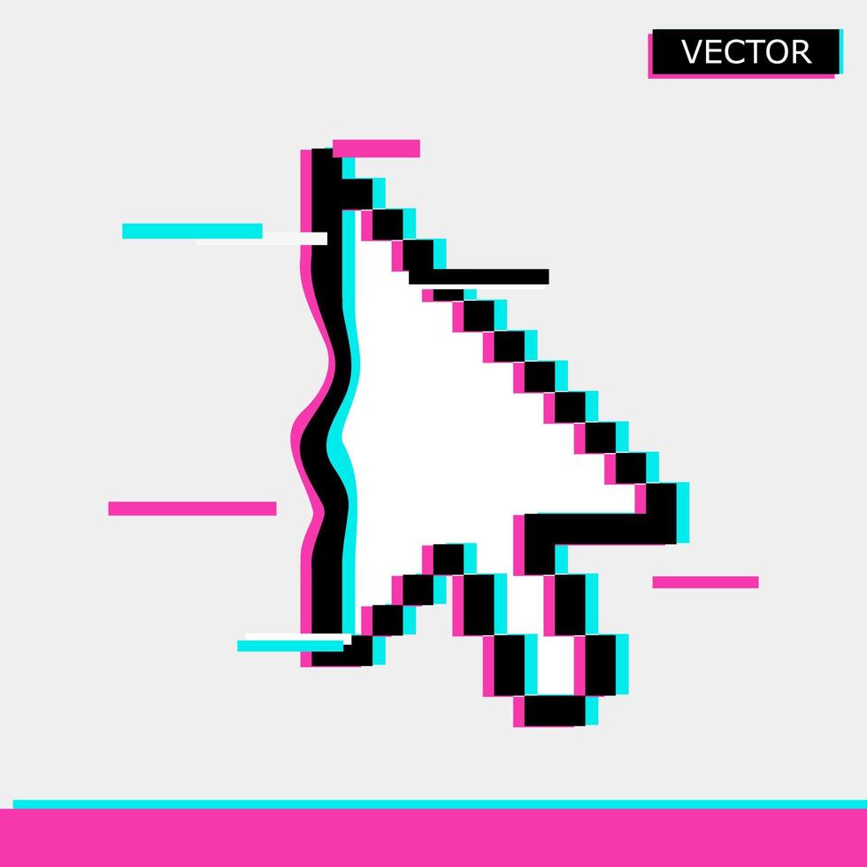 witte pijl pixel cursor pictogram teken vectorillustratie vector