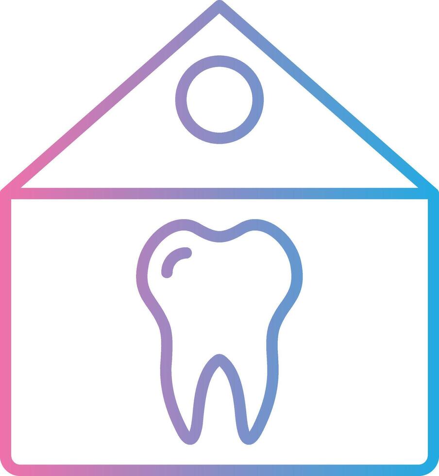 tandheelkundig kliniek lijn helling icoon ontwerp vector