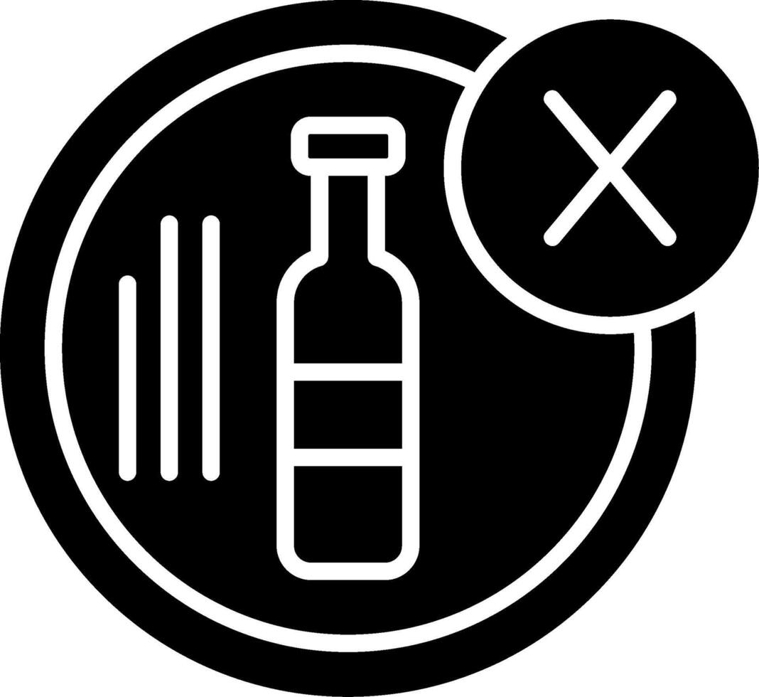 Nee alcohol glyph icoon ontwerp vector