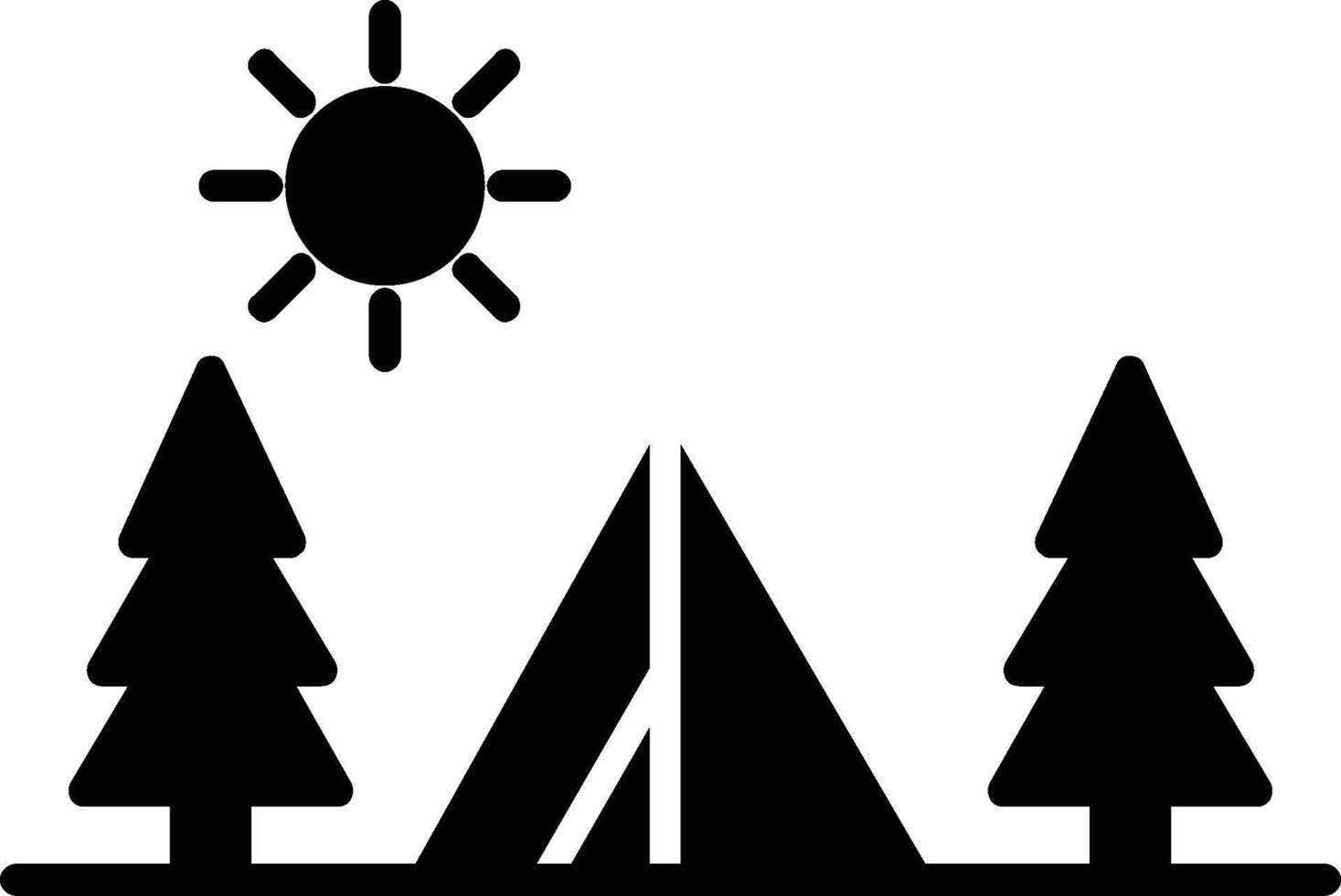 camping glyph icoon ontwerp vector