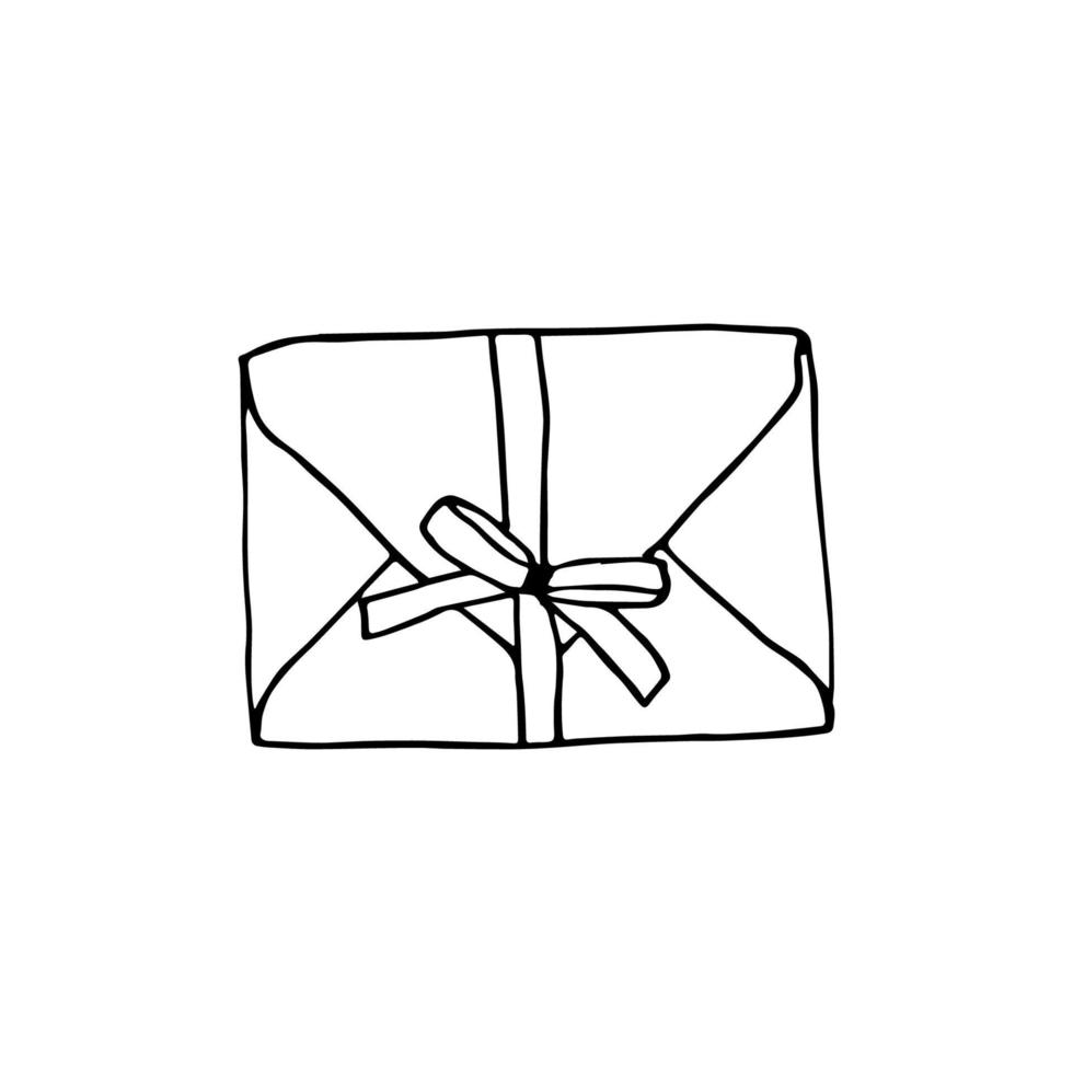 postpictogram, gesloten envelop, e-mailsymbool. schets brief vector