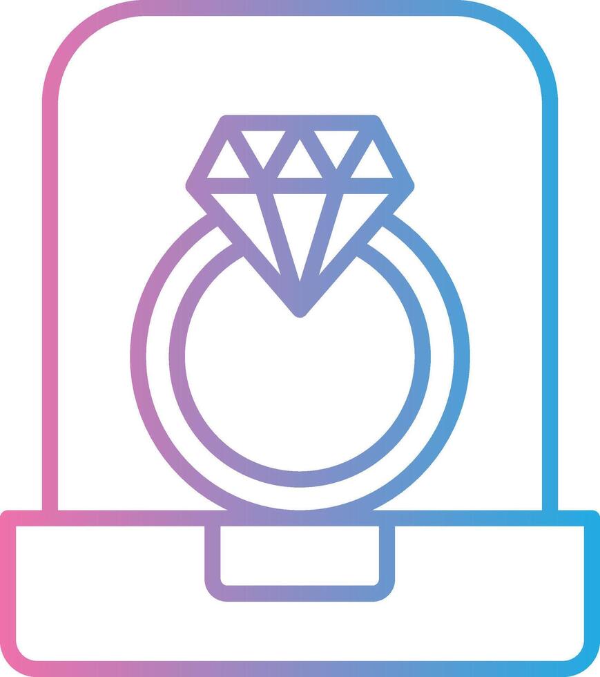 diamant ring lijn helling icoon ontwerp vector