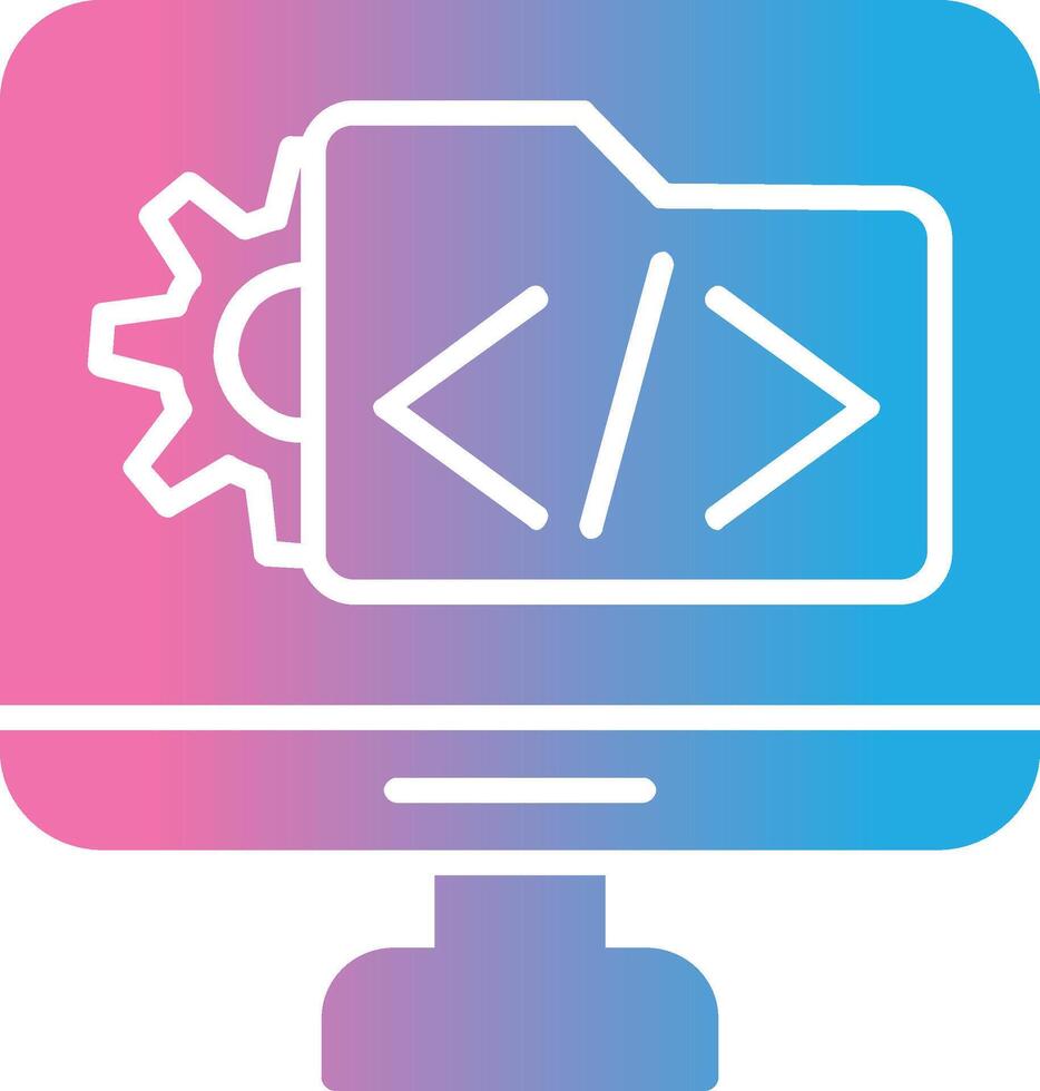 software ontwikkeling glyph helling icoon ontwerp vector