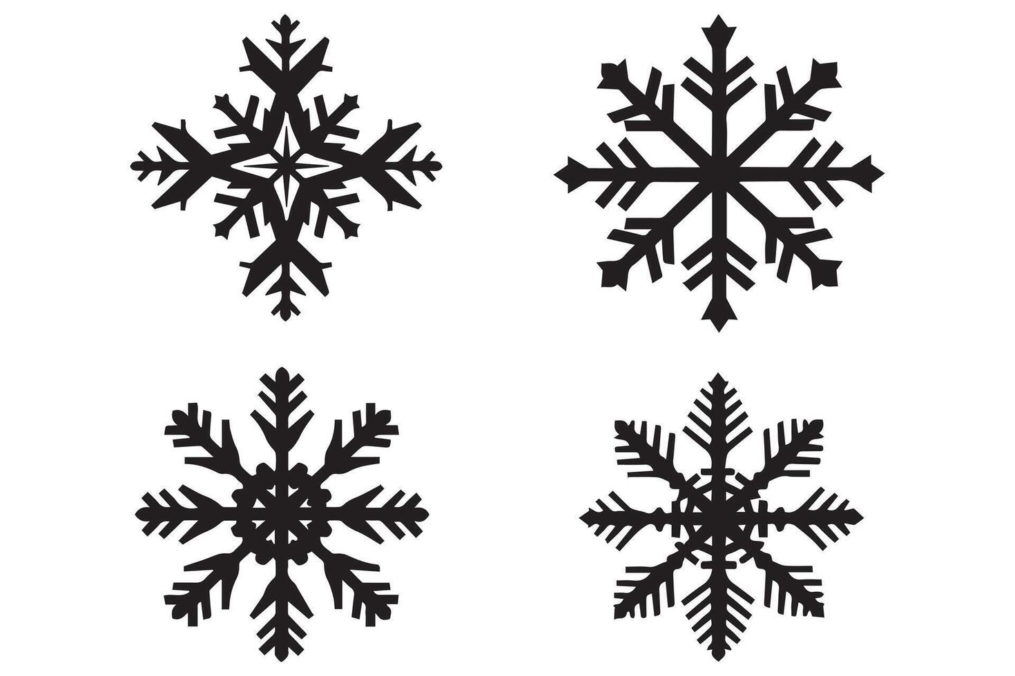 sneeuwvlok winter zwart silhouet vector