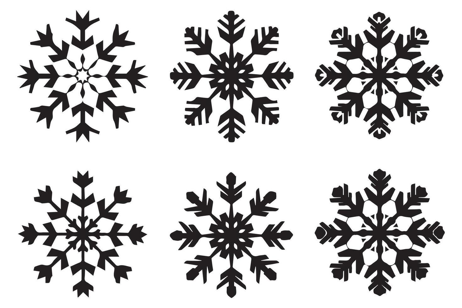 sneeuwvlok winter zwart silhouet vector