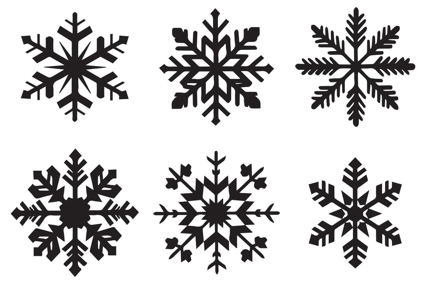 sneeuwvlok winter zwart silhouet Aan wit achtergrond vector