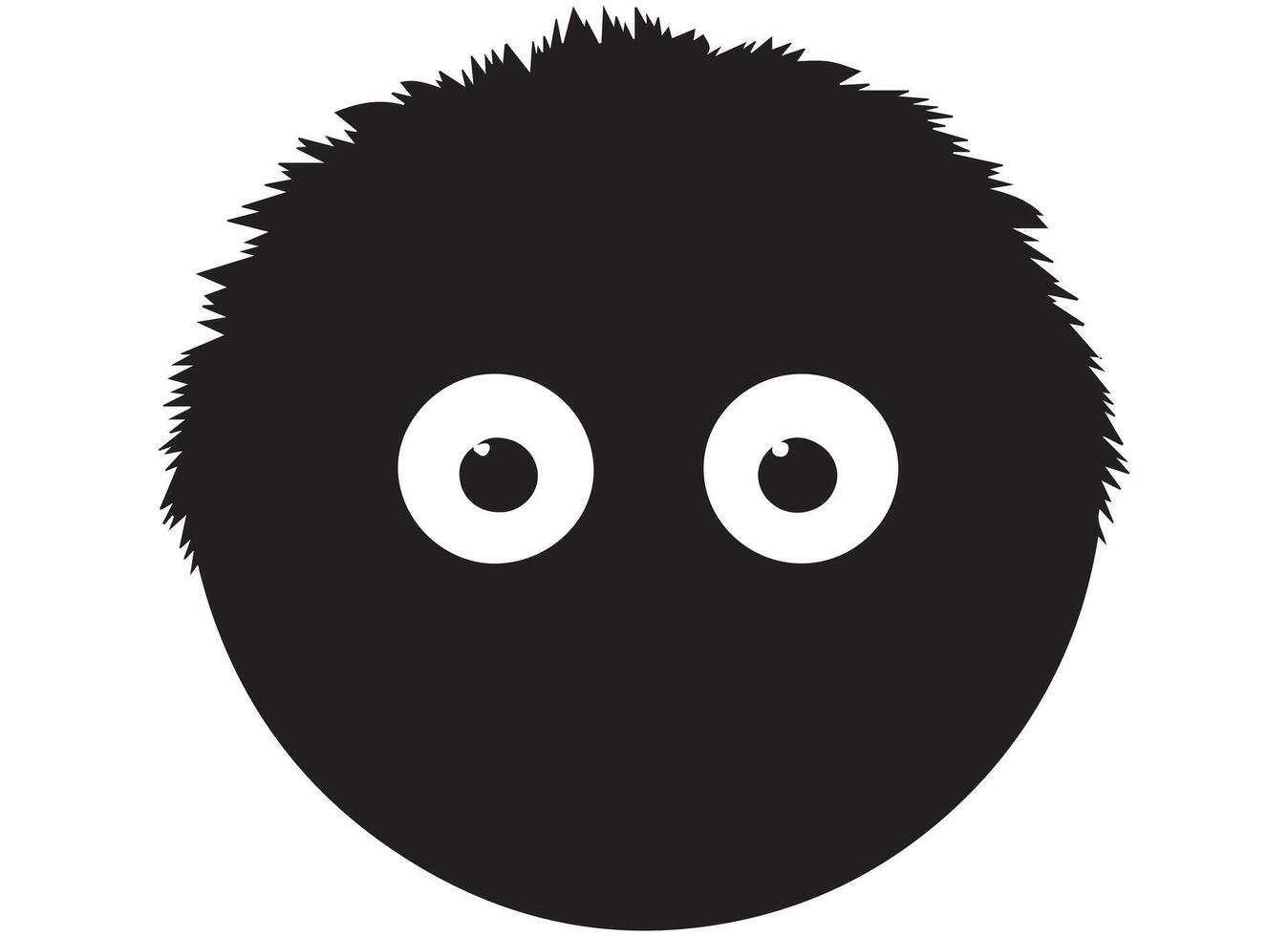 zwart silhouet grappig gezicht gebaar emoji vrij vector