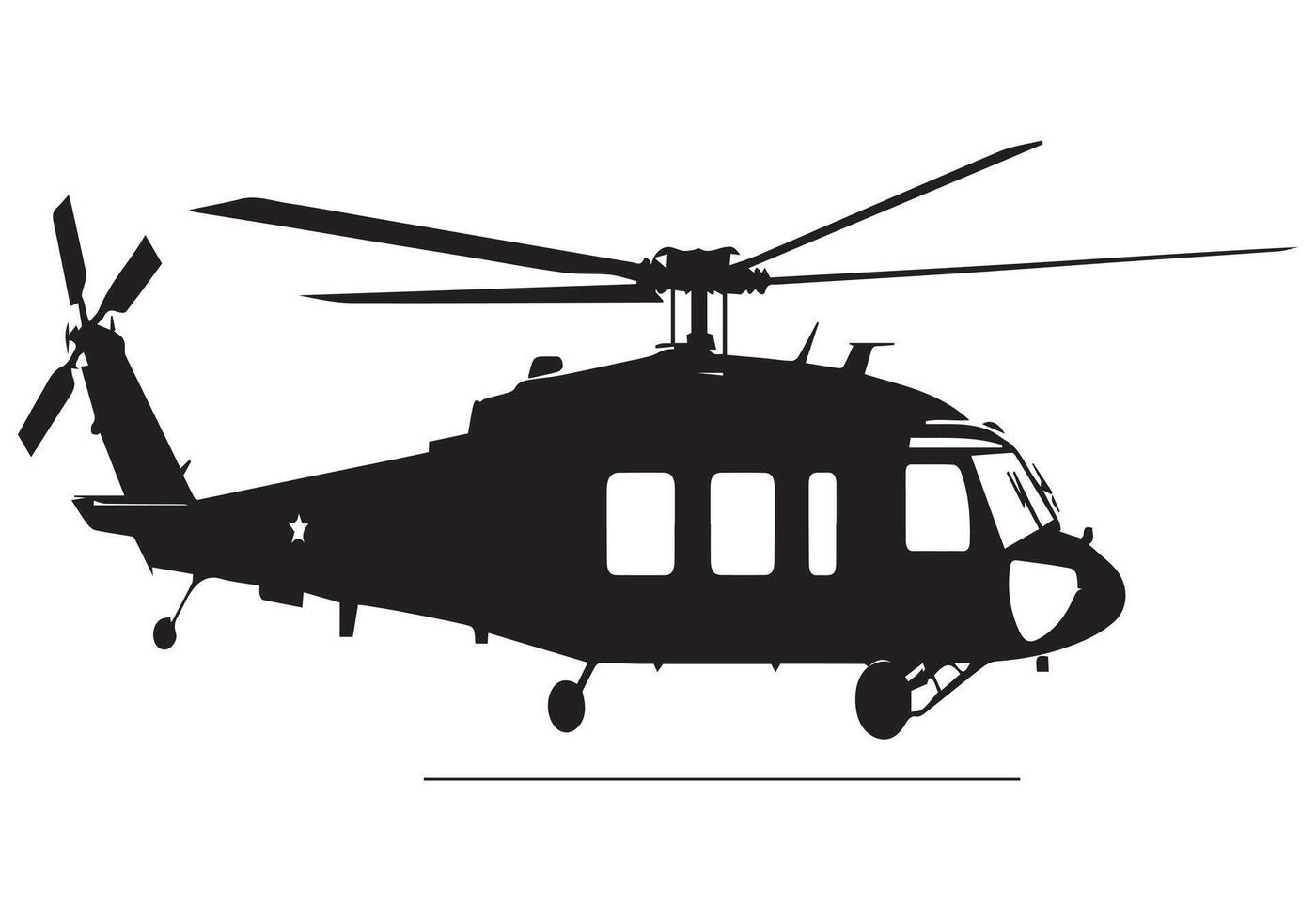 leger helikopter silhouet vrij vector