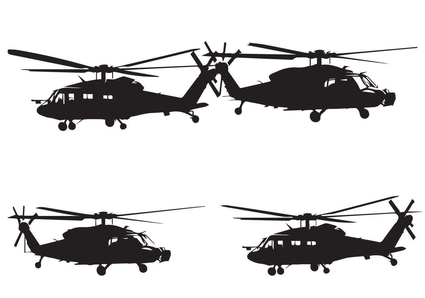 leger helikopter silhouet vrij vector