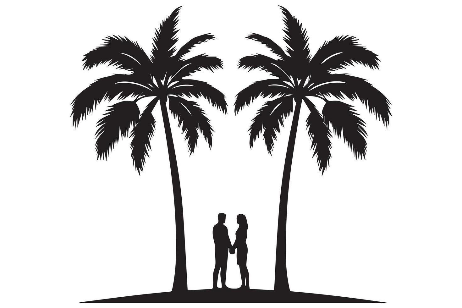 silhouet van palm bomen wit achtergrond pro ontwerp vector