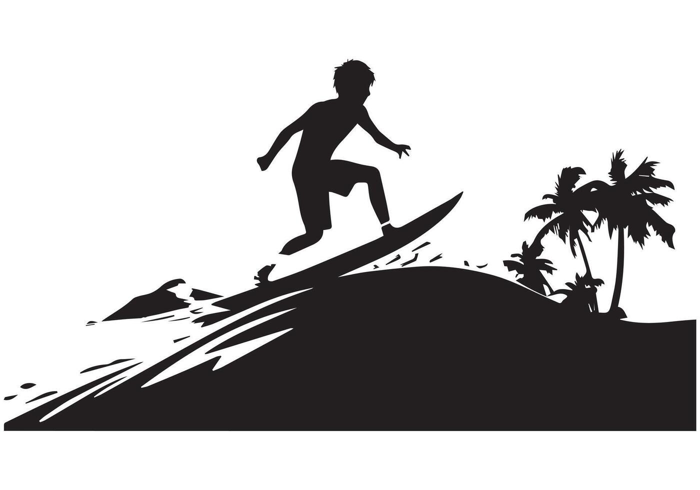 surfen silhouetten pro ontwerp vector