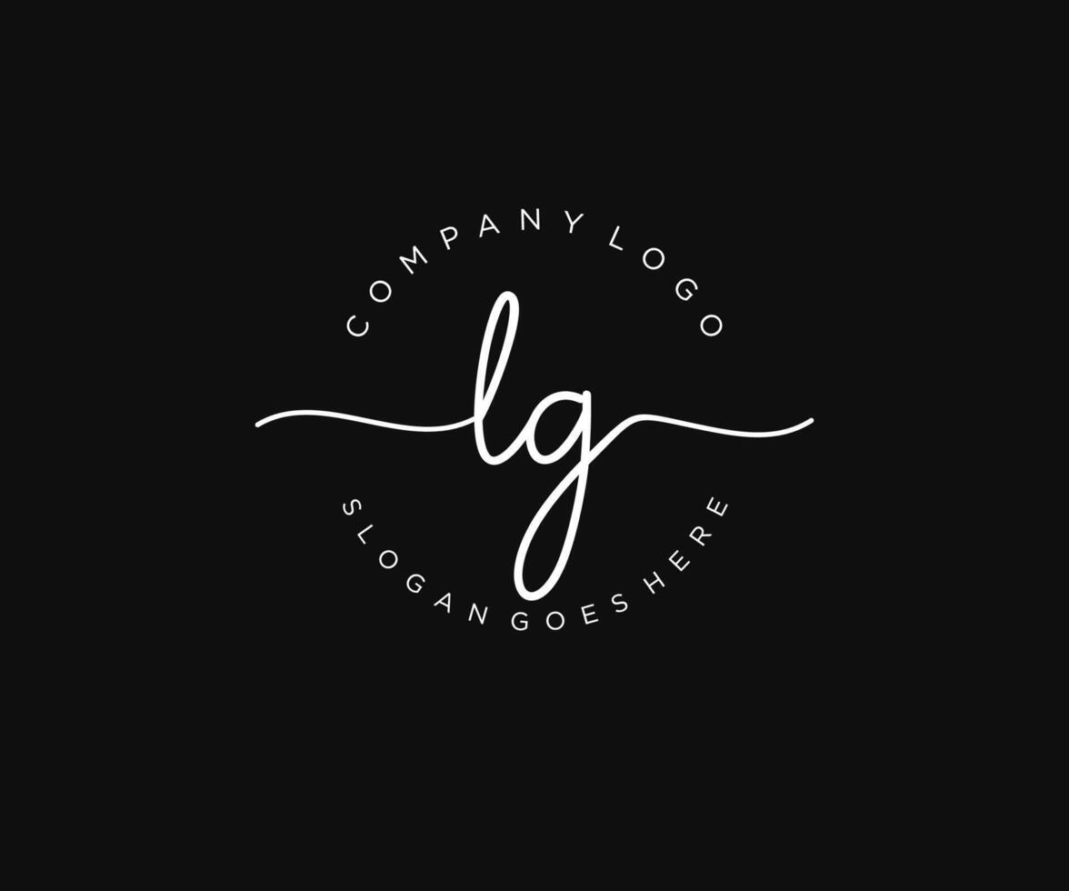 eerste lg vrouwelijk logo schoonheid monogram en elegant logo ontwerp, handschrift logo van eerste handtekening, bruiloft, mode, bloemen en botanisch met creatief sjabloon. vector