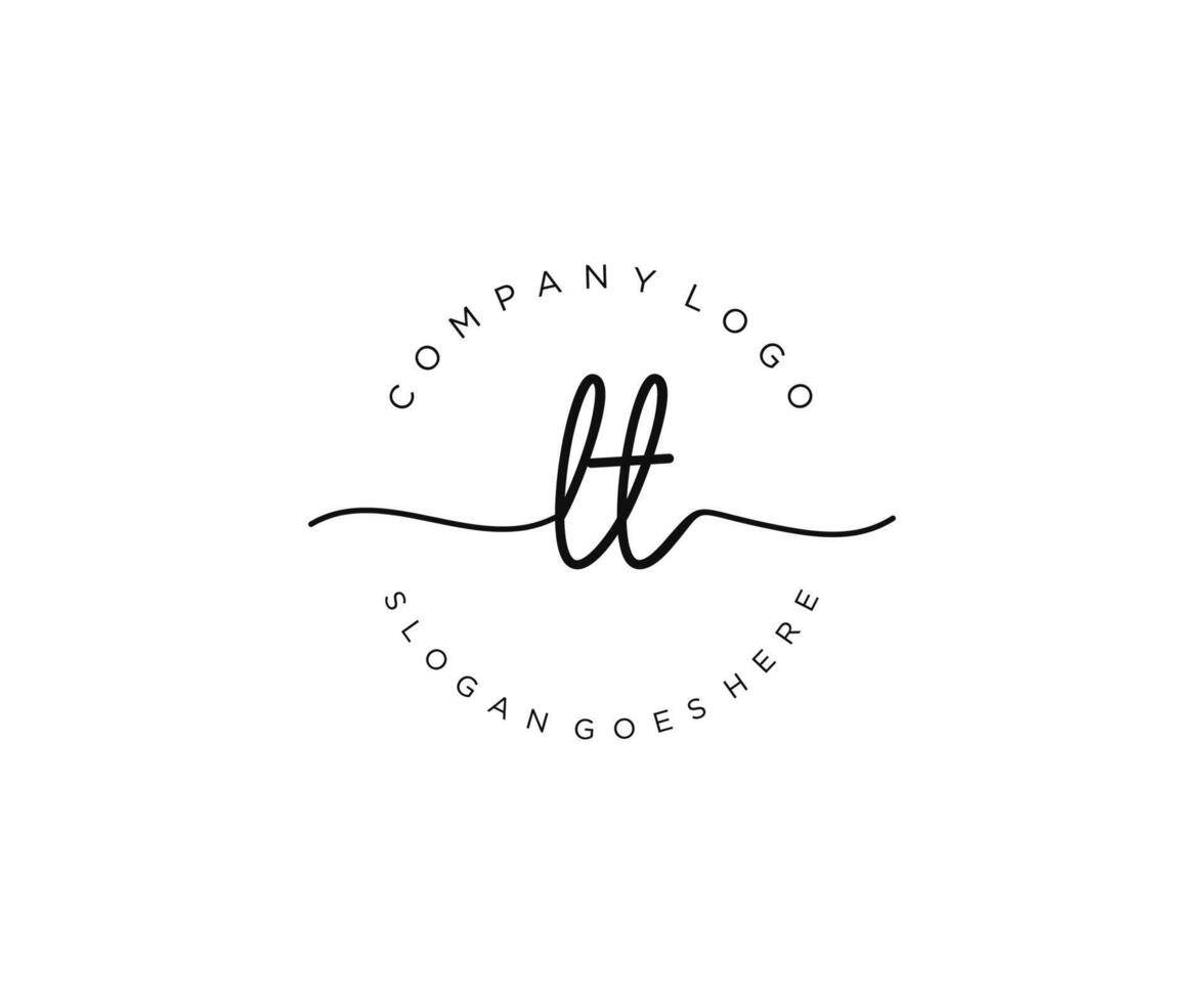 eerste lt vrouwelijk logo schoonheid monogram en elegant logo ontwerp, handschrift logo van eerste handtekening, bruiloft, mode, bloemen en botanisch met creatief sjabloon. vector