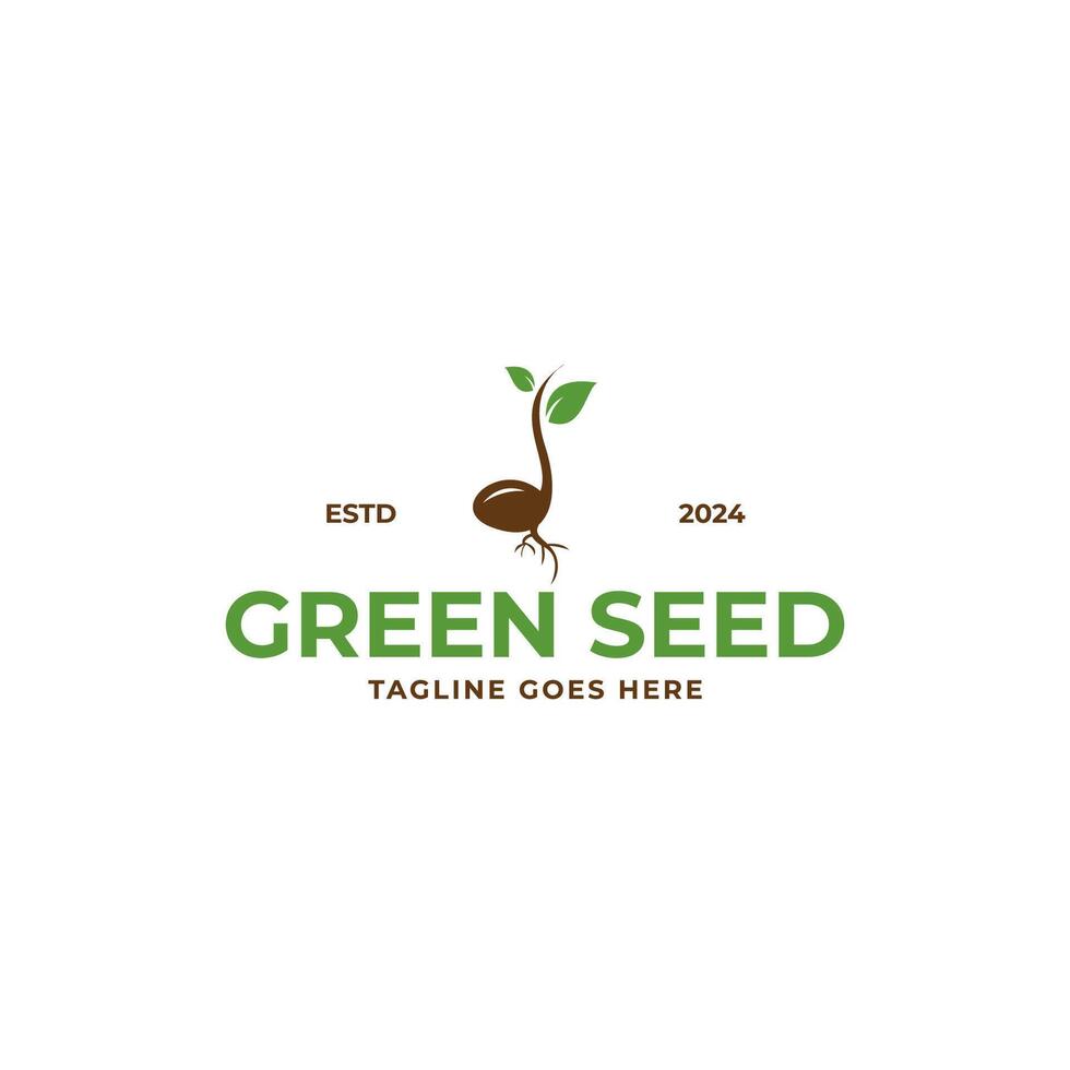 groen zaad natuur logo icoon ontwerp sjabloon illustratie idee vector