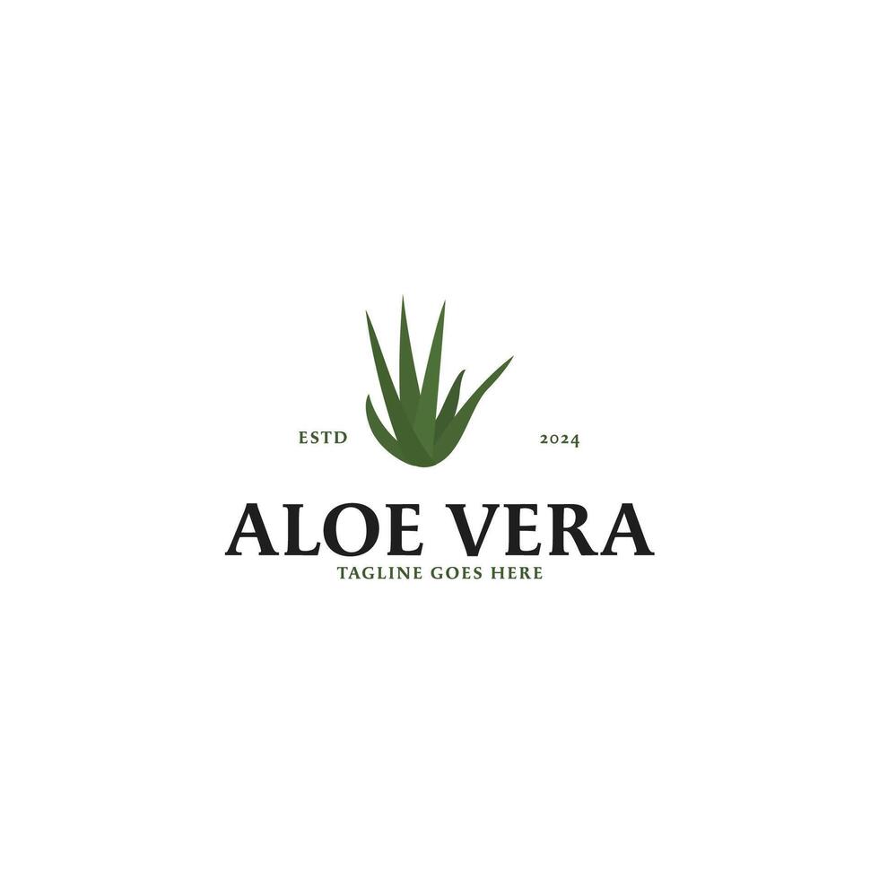 aloë vera logo ontwerp voor huidsverzorging merken biologisch producten illustratie idee vector