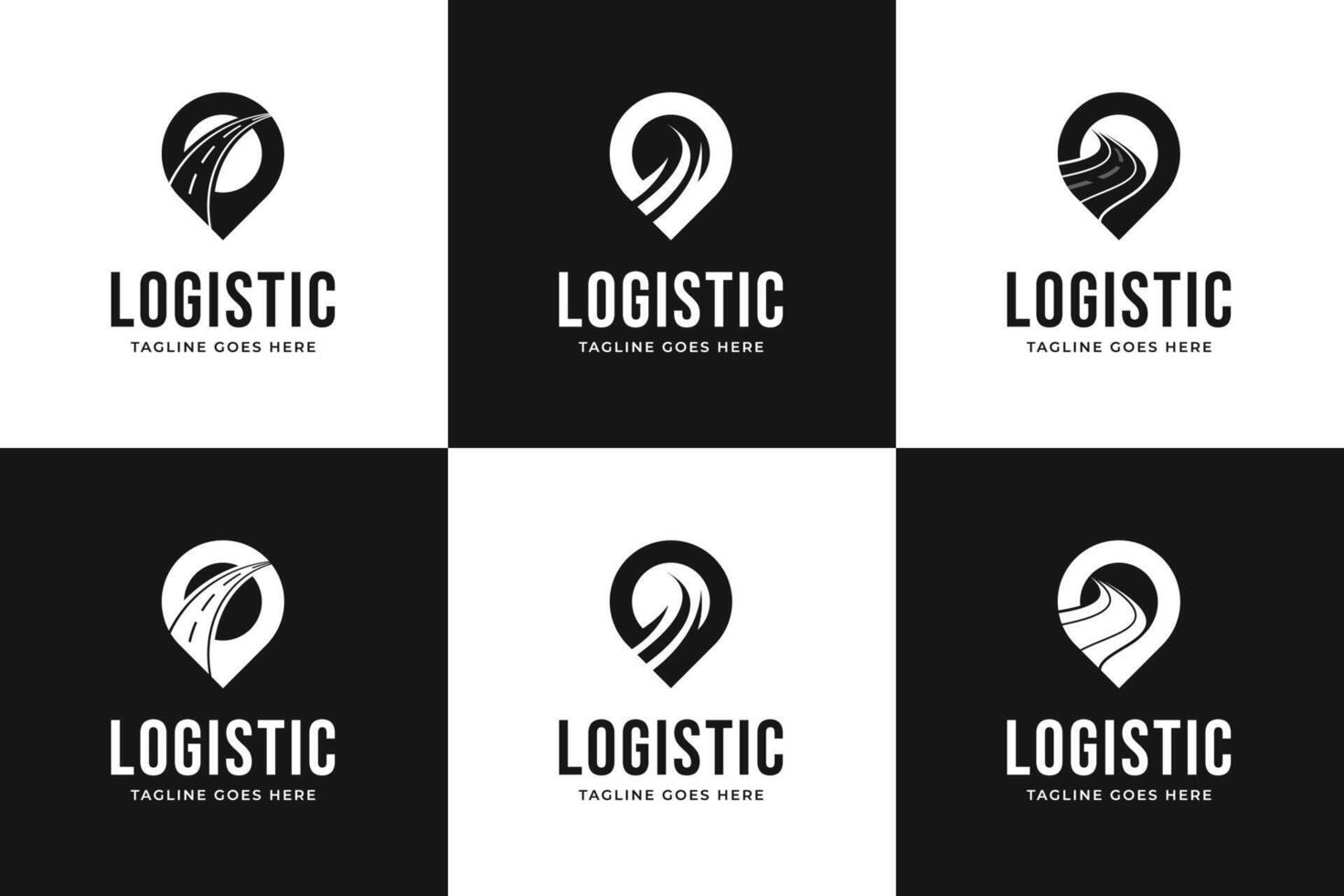 reeks van plaats logo met weg icoon voor reizen en logistiek ontwerp sjabloon illustratie vector