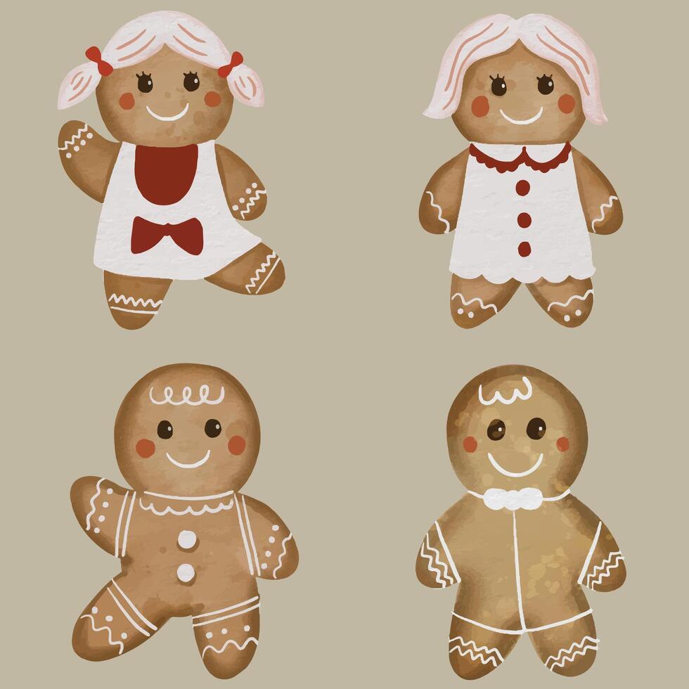 Kerstmis peperkoek koekjes reeks vector