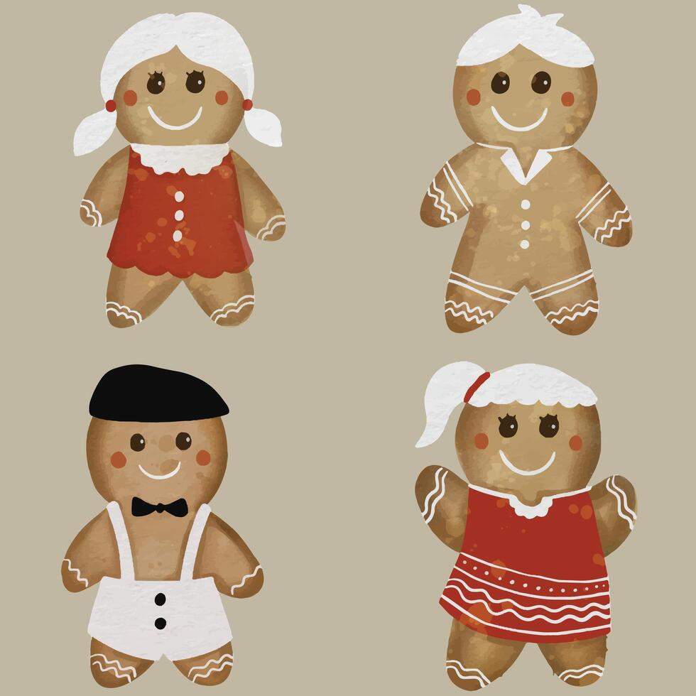 Kerstmis peperkoek koekjes reeks vector