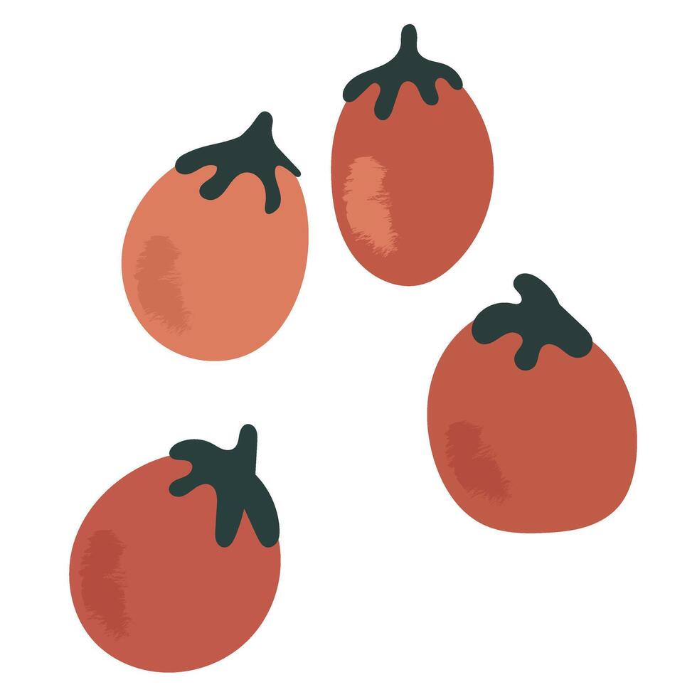 kers tomaten groente grafisch illustratie, produceren van de tuin, oogst groente clip art, grafisch illustratie vector