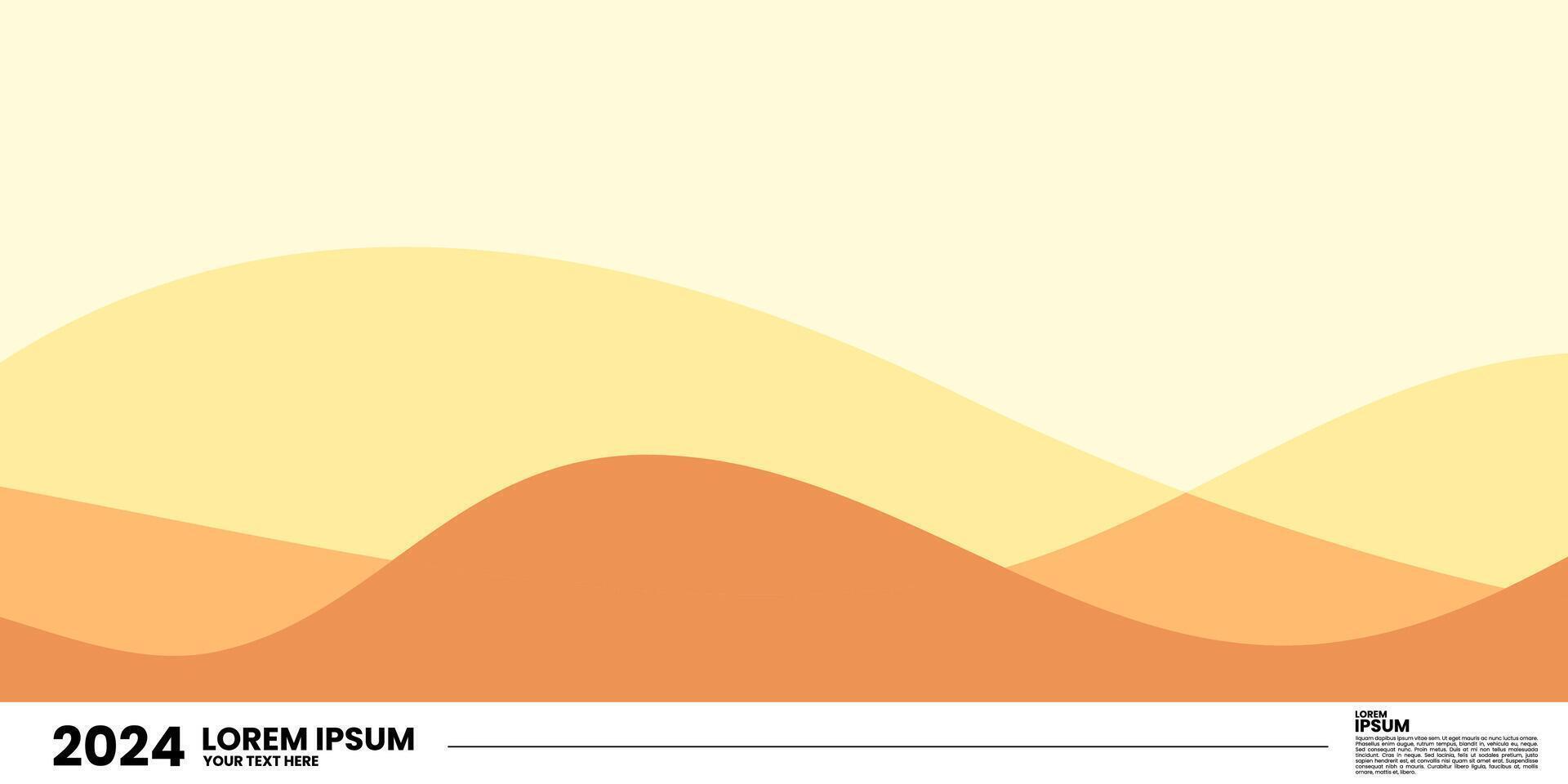 banier abstract beeld met drie oranje golven Aan een beige achtergrond. vector