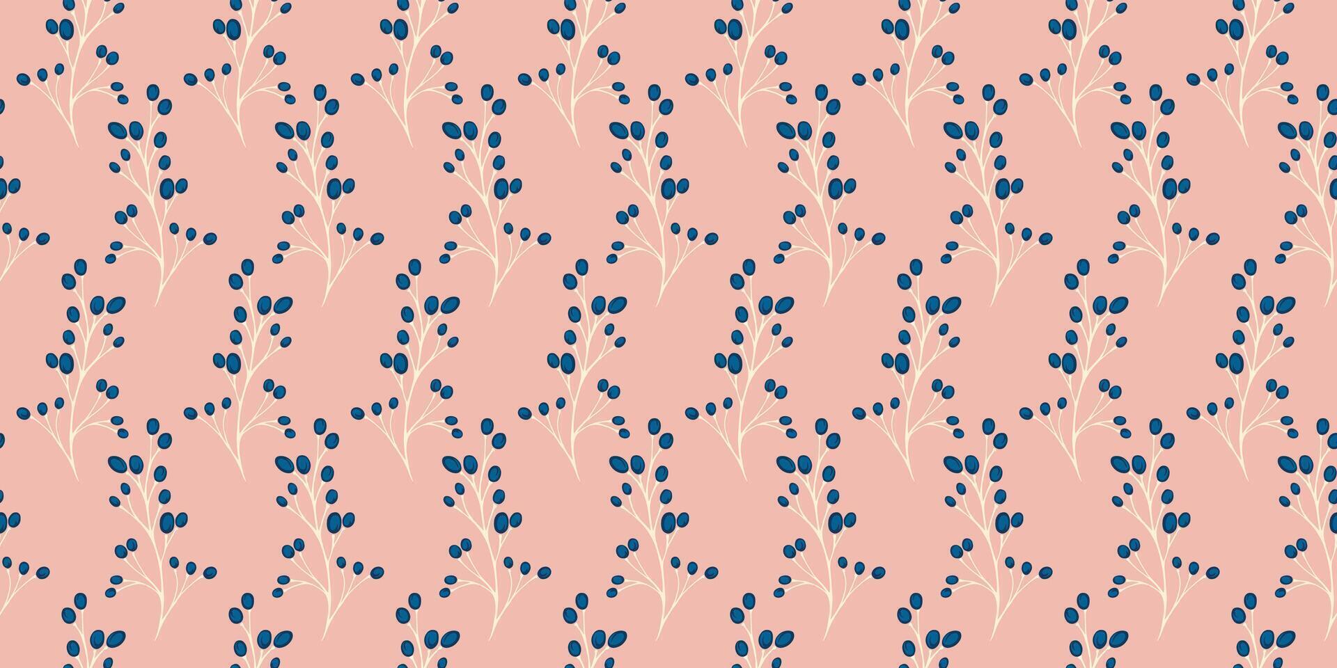 abstract beige naadloos patroon takken met klein vormen bessen, stippen, druppels. hand- getrokken schetsen. creatief gemakkelijk meetkundig stengels afdrukken. vector