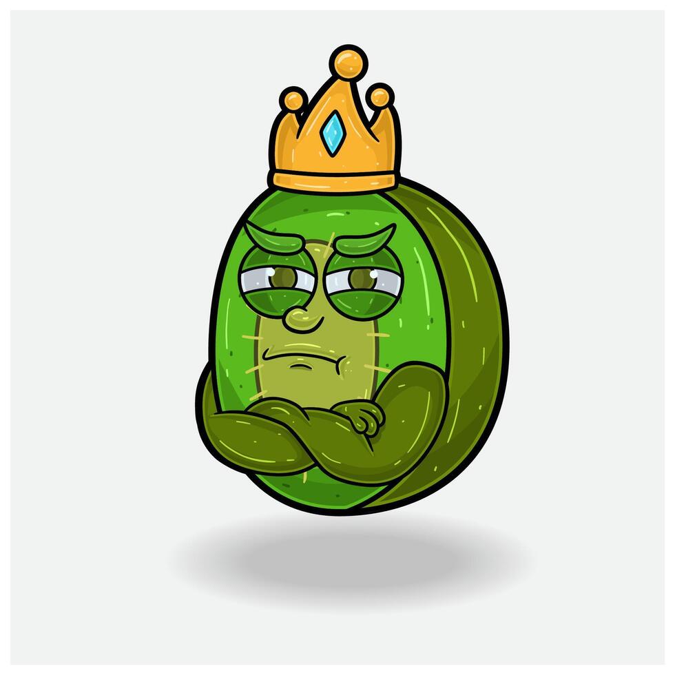 kiwi fruit mascotte karakter tekenfilm met jaloers uitdrukking. vector