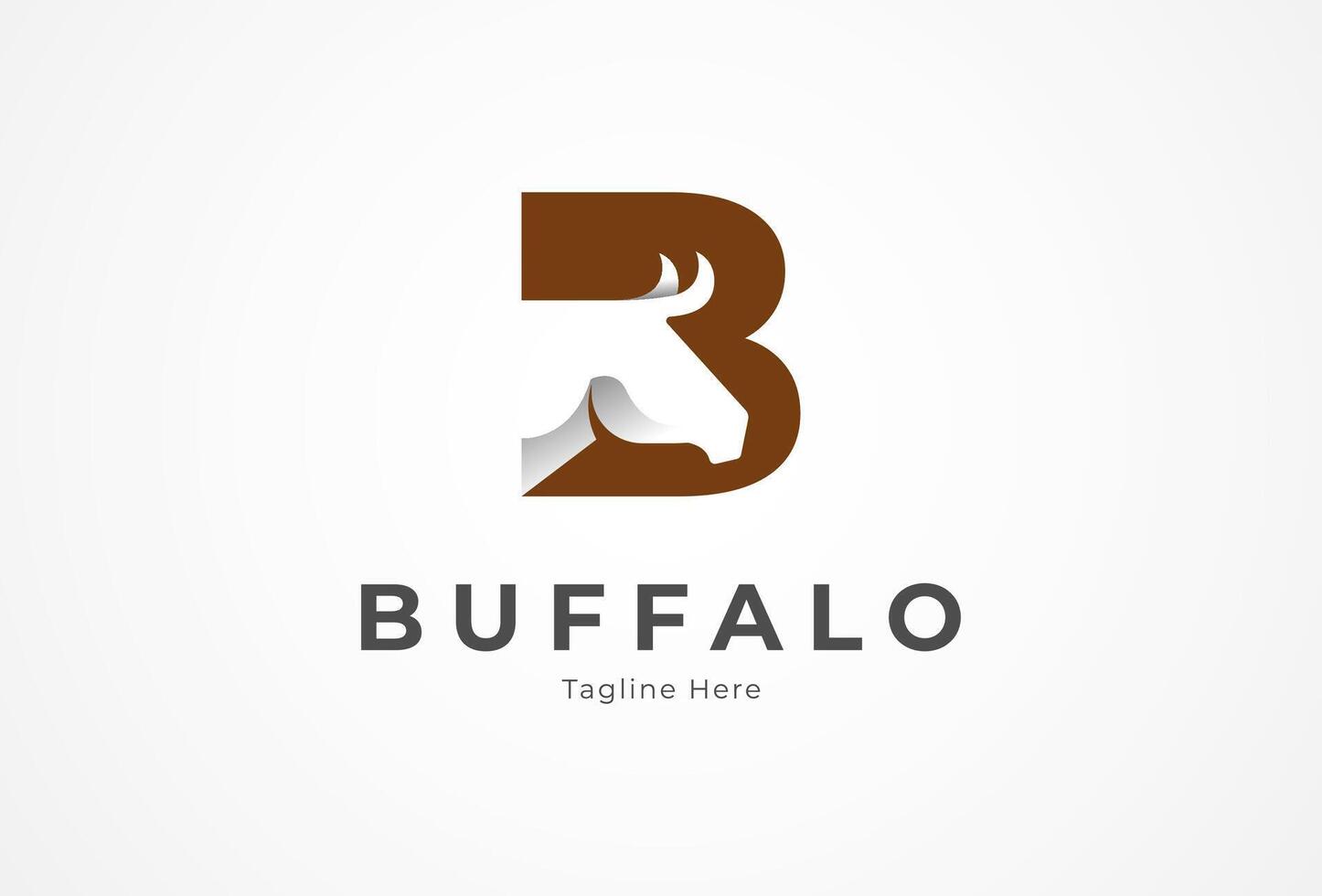 buffel logo, modern brief b met negatief ruimte stier hoofd binnen, illustratie vector