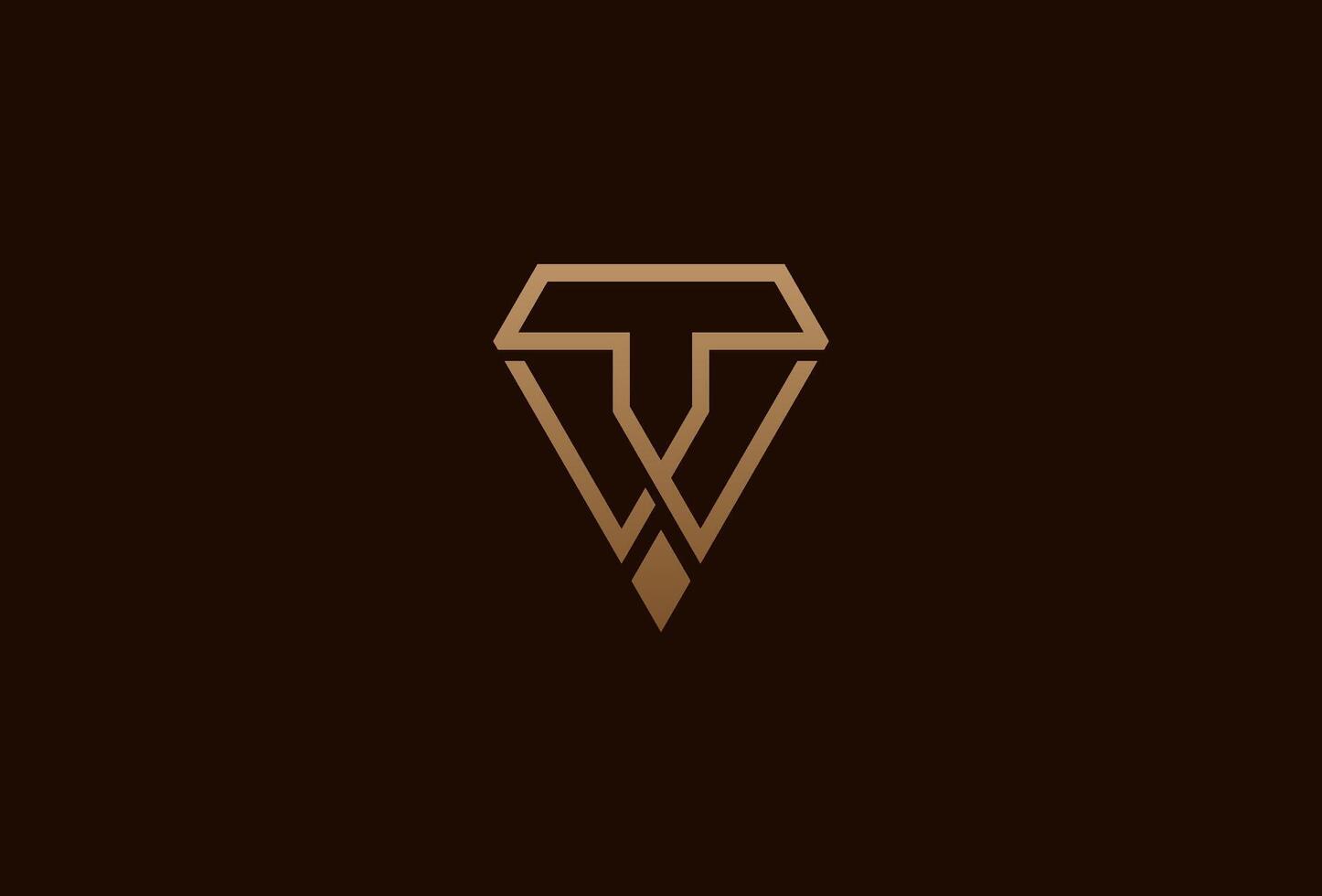 diamant logo, monogram brief t en w met diamant combinatie, bruikbaar voor merk en bedrijf logo's, vlak ontwerp logo sjabloon element, illustratie vector