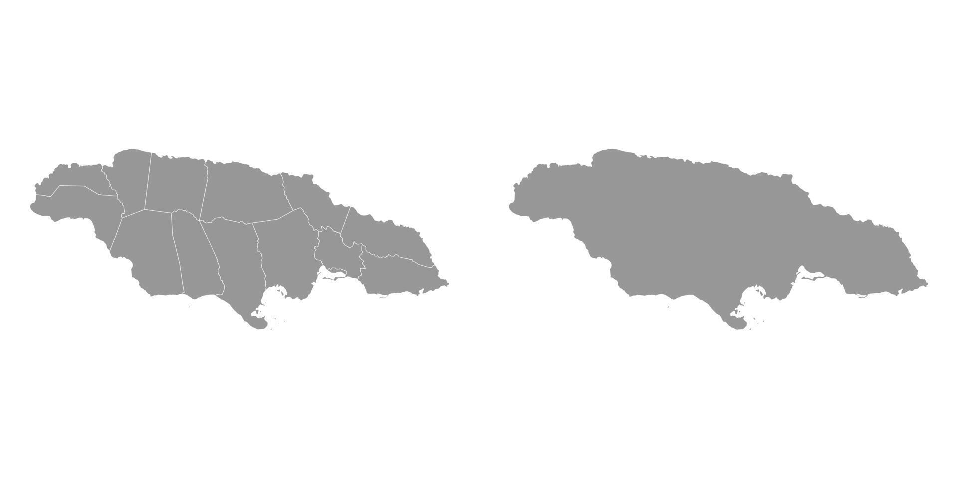 Jamaica kaart met administratief divisies. illustratie. vector