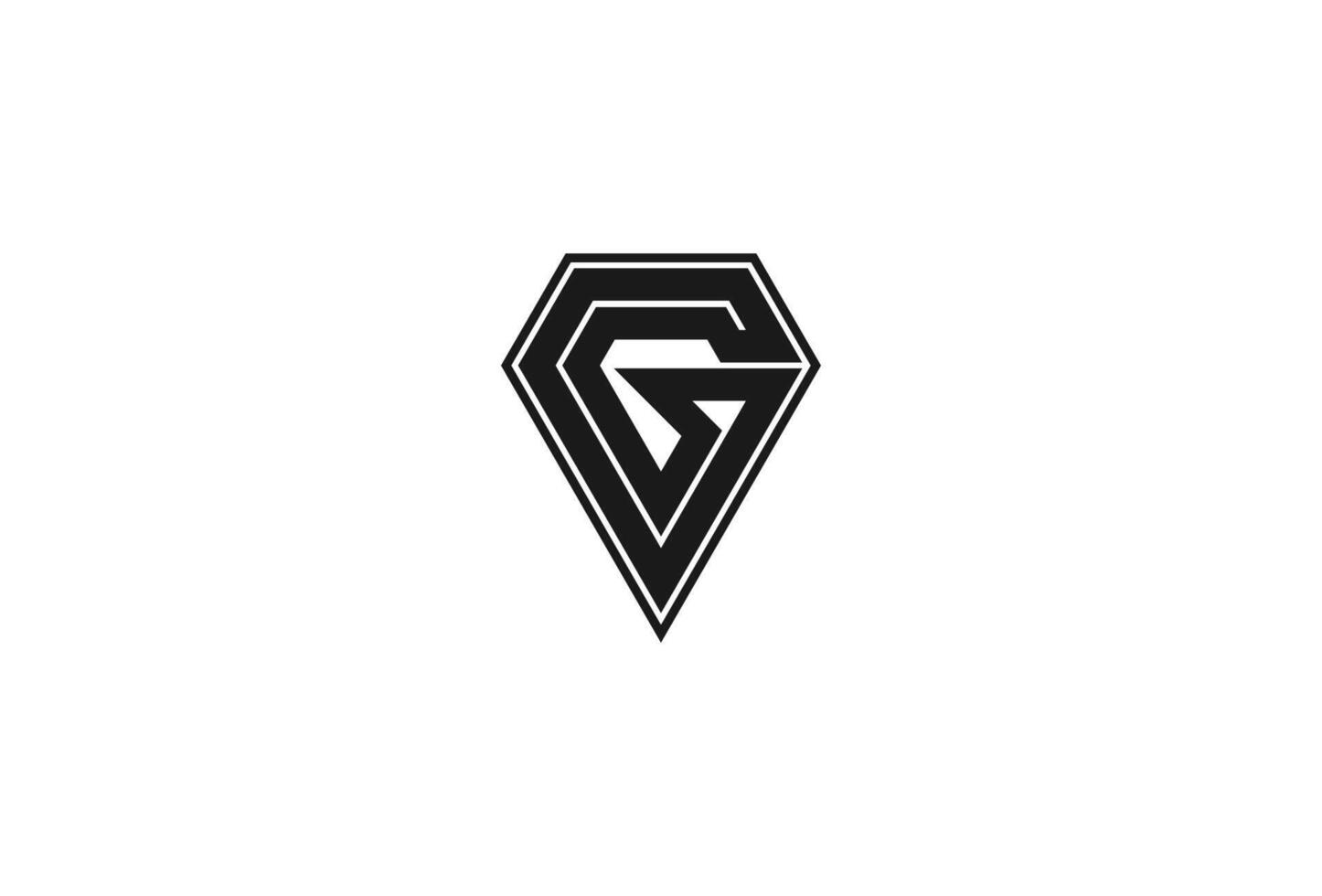 brief g diamant logo, brief g met diamant combinatie, vlak ontwerp logo sjabloon, illustratie vector