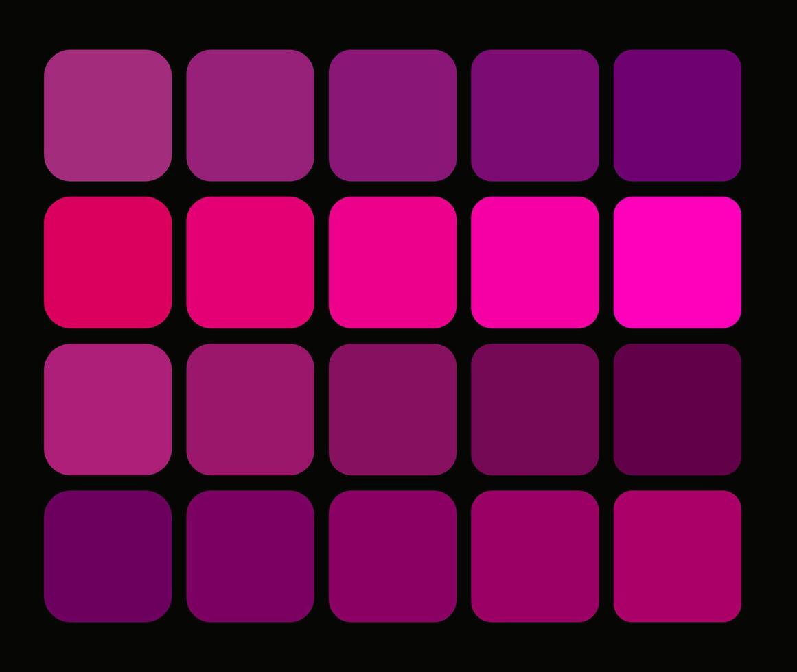 een Purper plein kleur swatch Aan een zwart achtergrond, een Purper en roze plein met een Purper en roze plein pantone vector