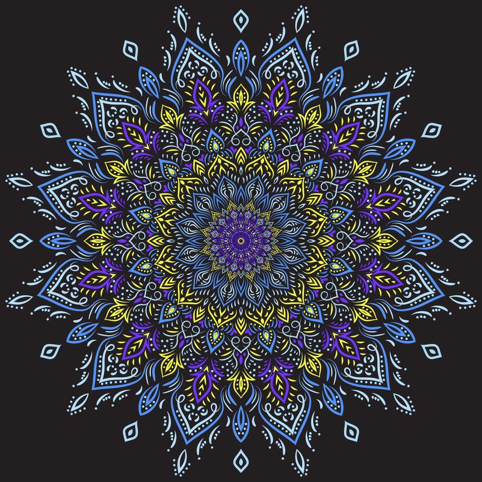 mandala kunst voor sjabloon wijnoogst achtergrond vector