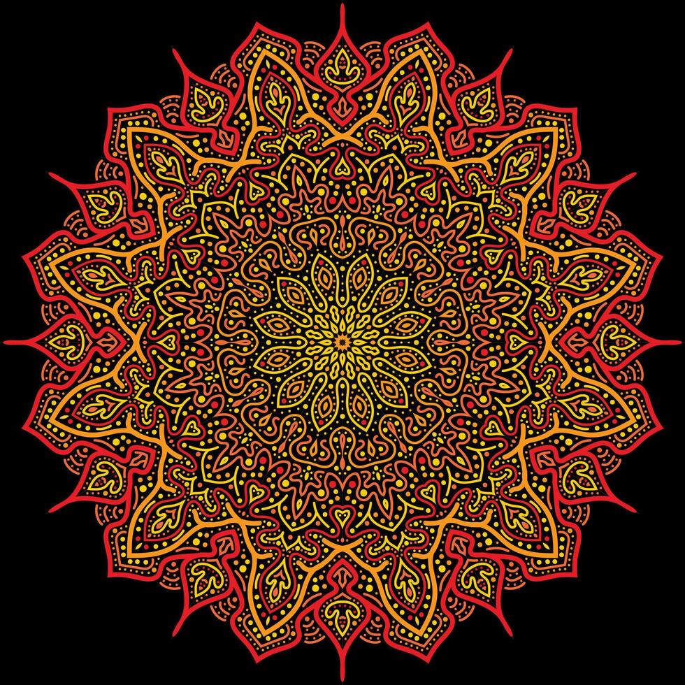 mandala kunst voor sjabloon wijnoogst achtergrond vector