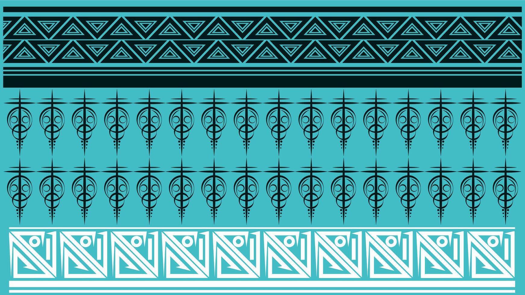 achtergrond etnisch stijl kleurrijk naadloos grens. tribal decoratief plakband polynesisch tribal aztec patroon voor t shirt, broek, kleding stof, behang, kaart sjabloon, omhulsel papier, tapijt, textiel, omslag. vector