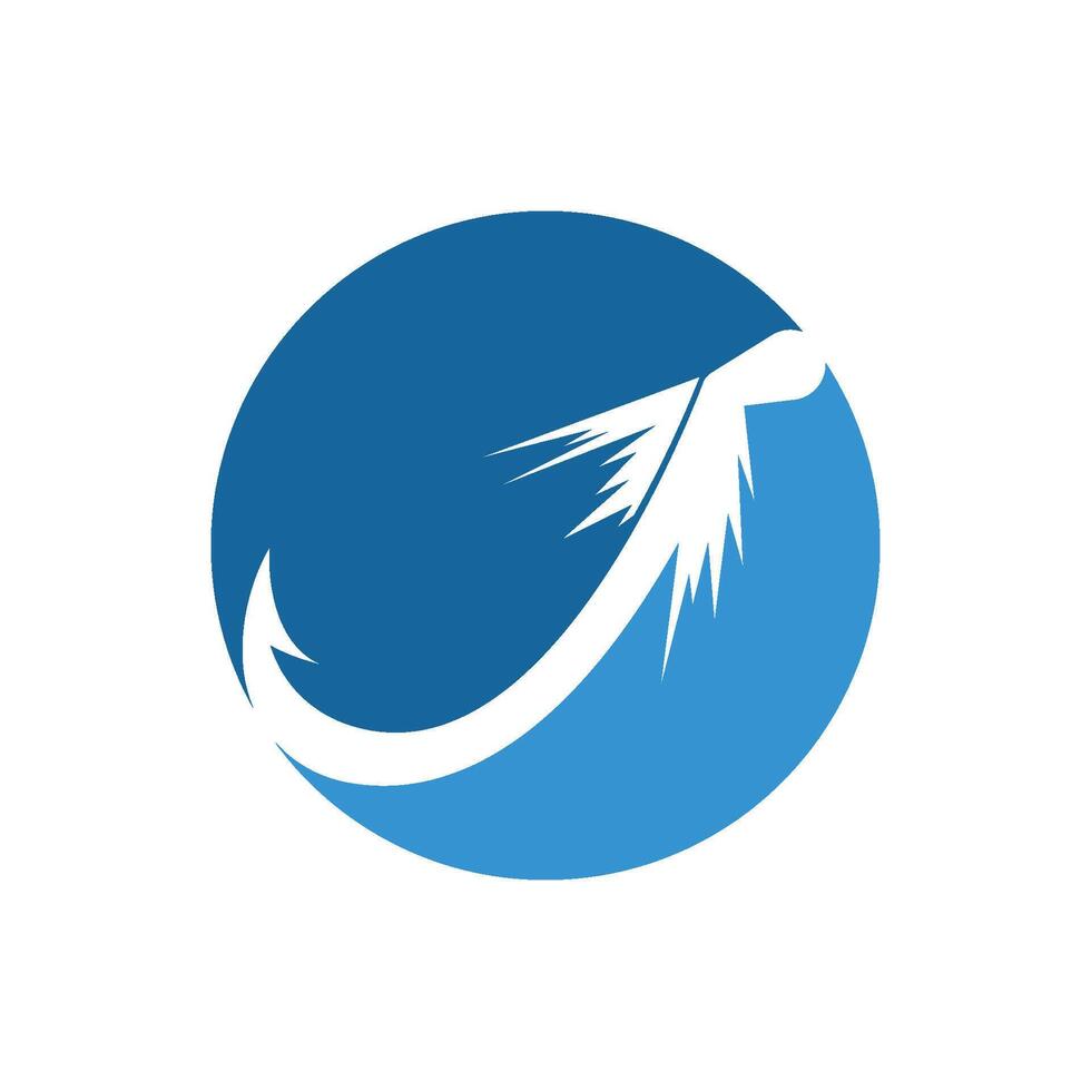 visvangst haak logo icoon illustratie ontwerp vector
