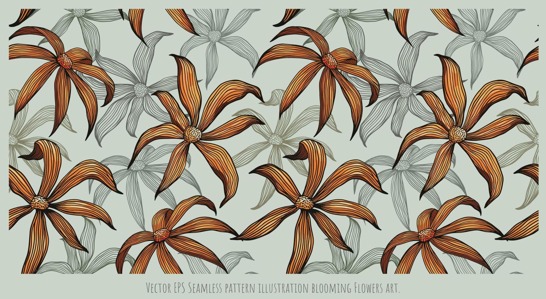 vector eps naadloze patroon illustratie bloeiende bloemen art