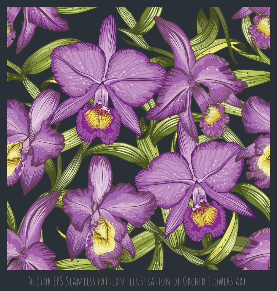 vector eps naadloze patroon illustratie van orchidee bloemen art