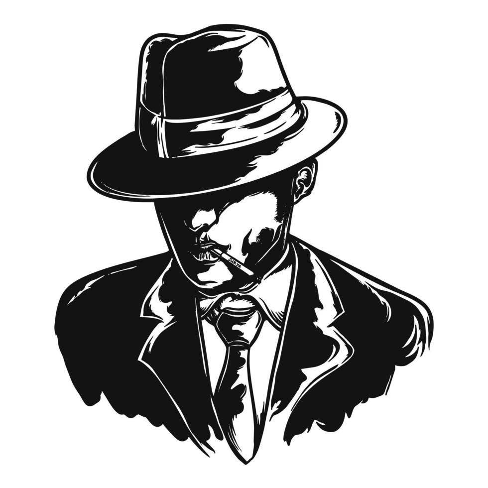 premium maffia man vector illustratie tshirt ontwerp