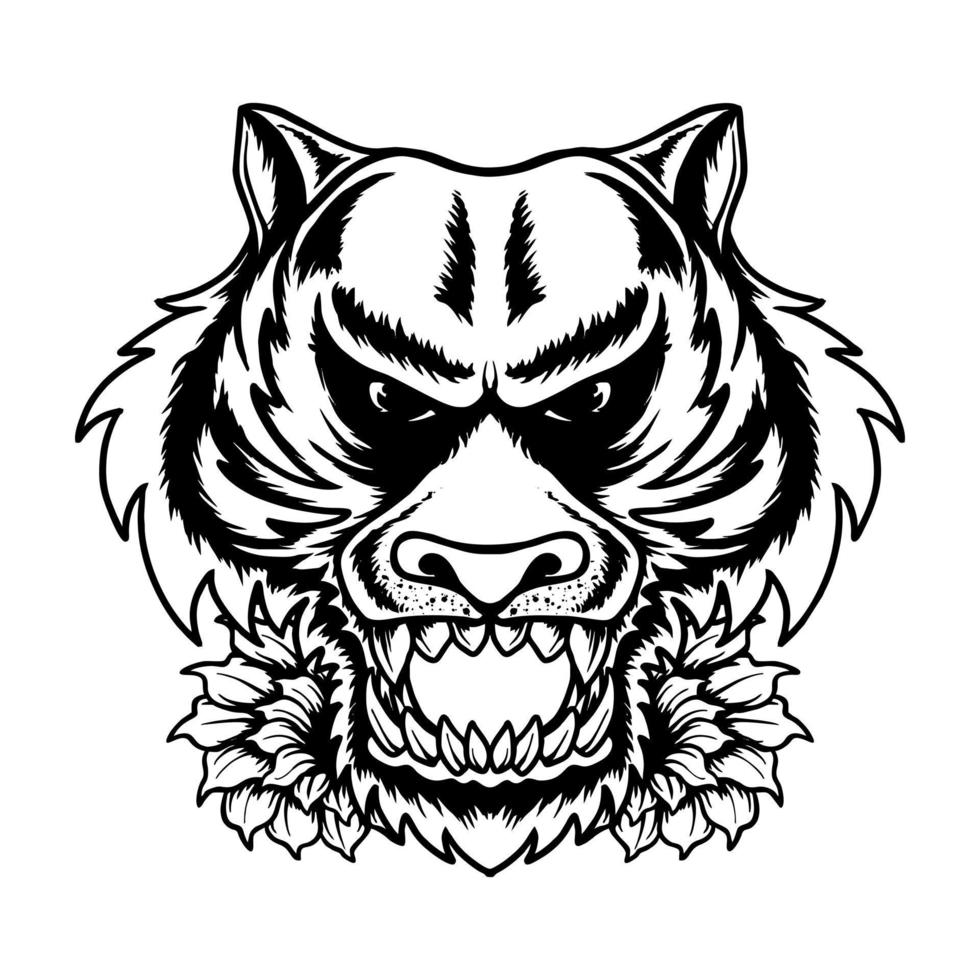 tijger hoofd vectorillustratie vector