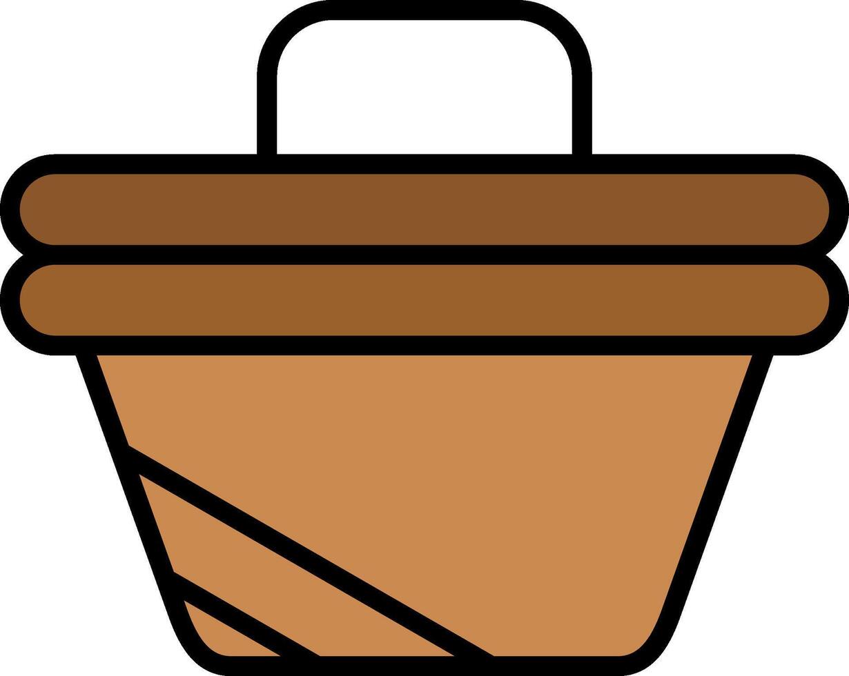 picknick mand lijn gevulde icoon vector
