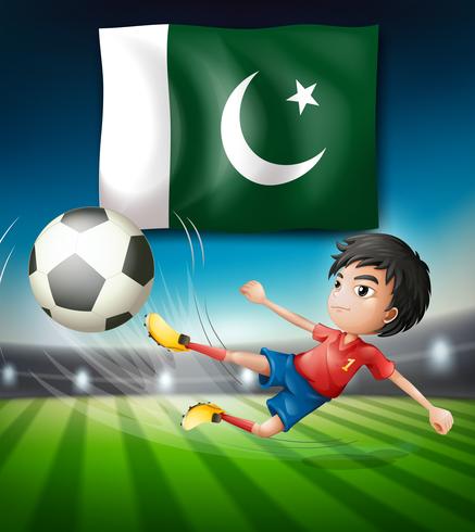 Vlag van Pakistan en voetballer vector