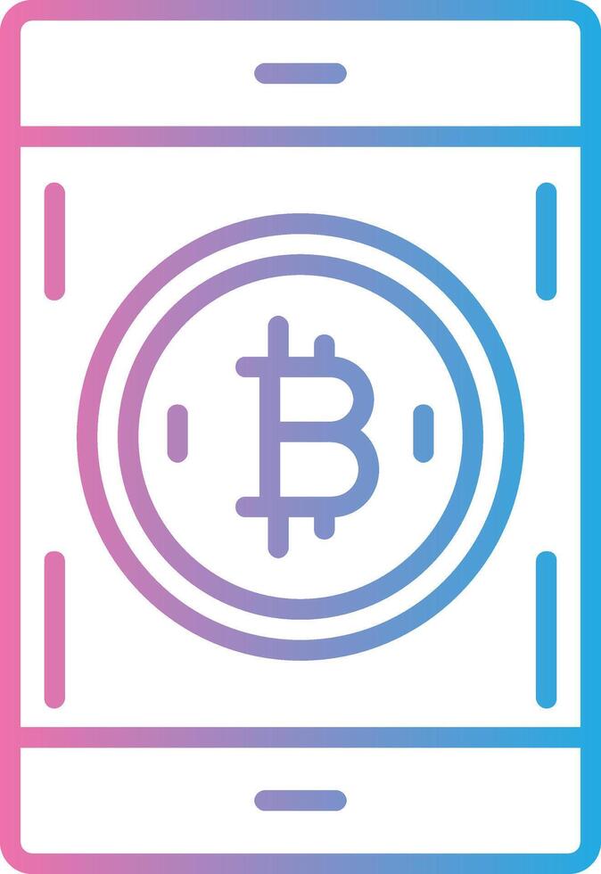 bitcoin betalen lijn helling icoon ontwerp vector